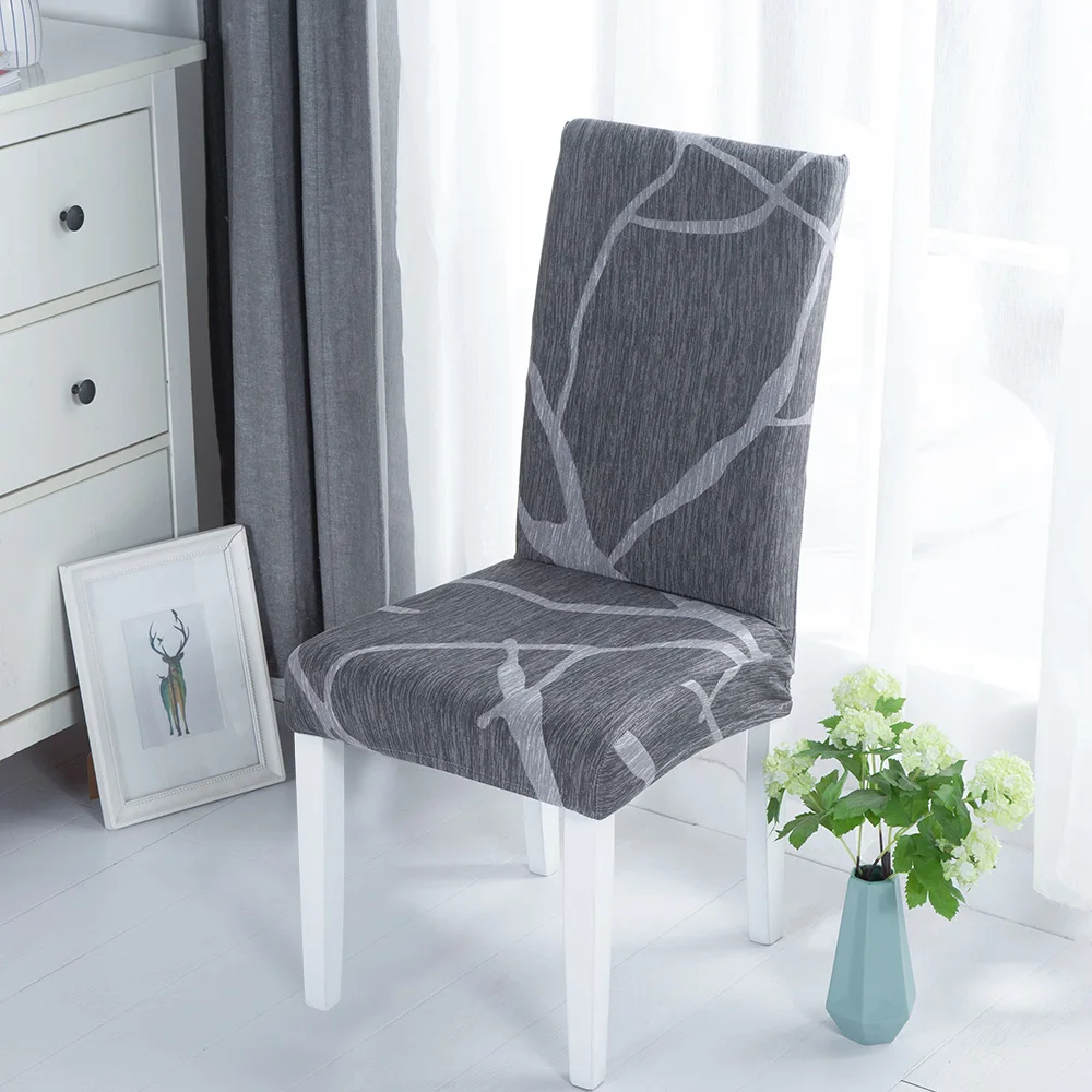 

Spandex Elastic Printing Dining Chair Slipcover Modern Removable Anti-dirty Kitchen Seat Case Stretch Chair Cover for Banquet