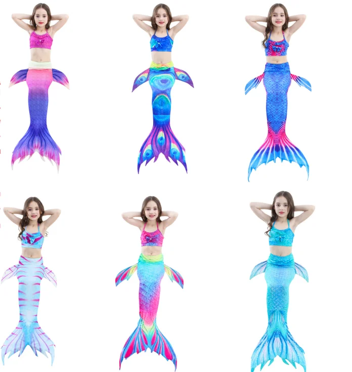 3 шт./компл. маленькое одеяло хвост русалки костюм Принцесса Ариэль детское