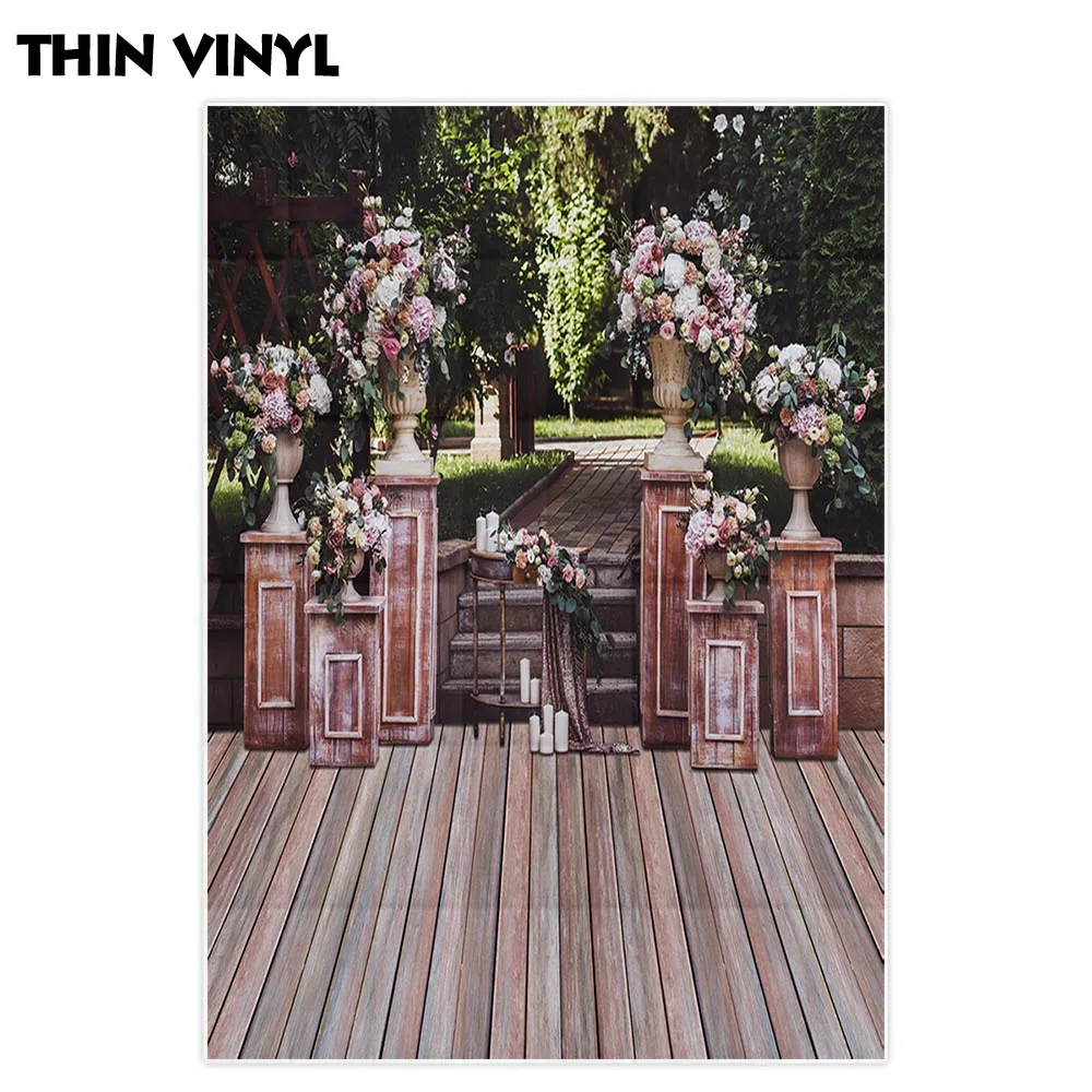 Фотофон Allenjoy фоны для свадебной сцены Весенний сад деревянный пол цветок дерево