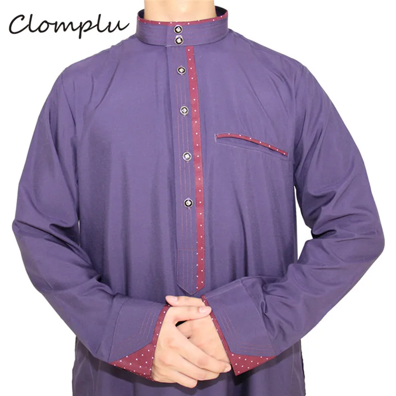 Clomplu 12 шт. jubba tobe мусульманский кафтан абайя Исламская, молитвенная одежда мужская повседневная дышащий с длинным рукавом случайные цвета