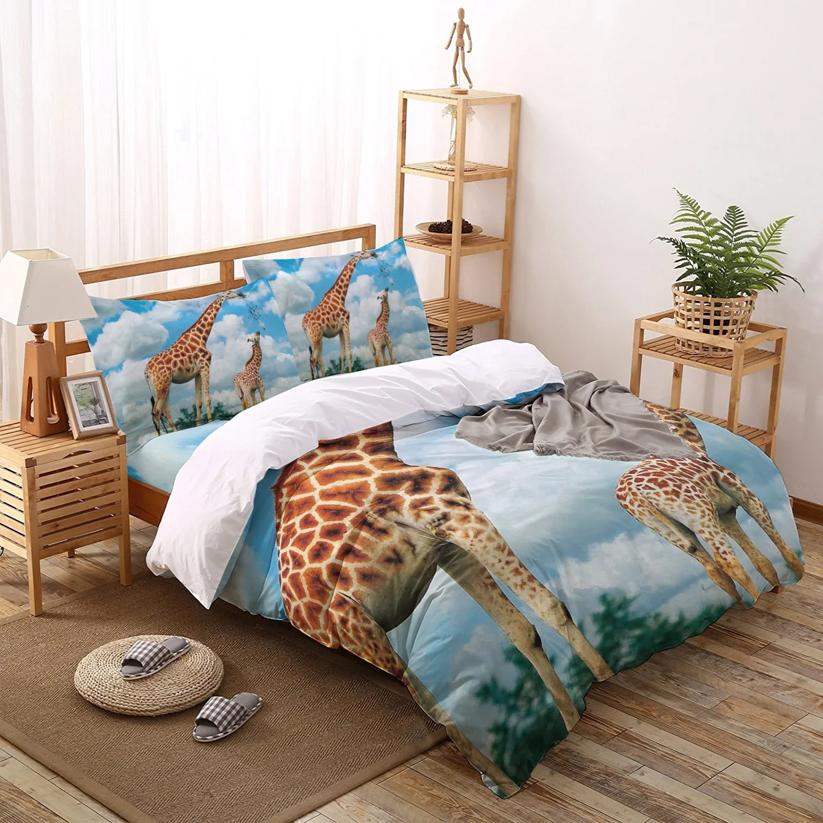 

Giraffe Pattern Bedding Set Sheet Linens Twin Size Duvet Cover Set For Bed Cover Pillowcase For Home