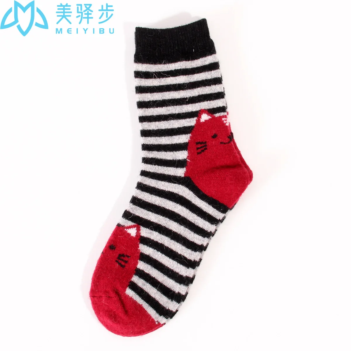 Cat Wool Socks 12 PAIRS PER SET Cute Striped Lady Cashmere Socks Manufacturers