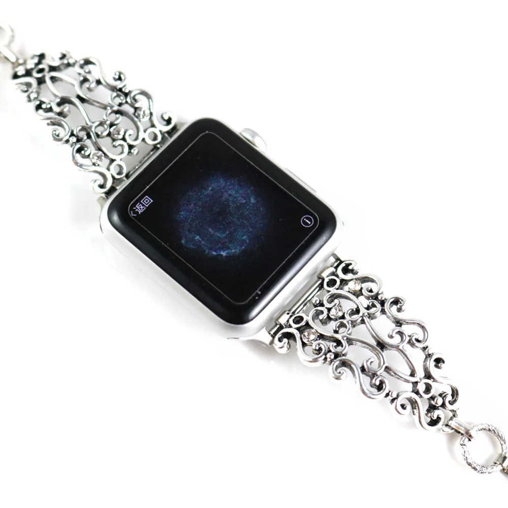 Ретро ремешок для часов женский металлический браслет для Apple Watch Band Series 5 4 3 2 1 цепной ремешок для iWatch 40 мм 44 мм 38 мм 42 мм наручный ремень