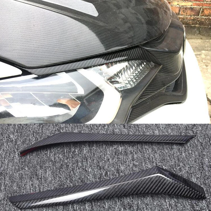 

FOR Honda Fit Car Headlight Lamp Brows Eyebrows Carbon Fiber 2014 15 16 17 18 19 Honda Jazz High Quality Lips Brows Auto Parts