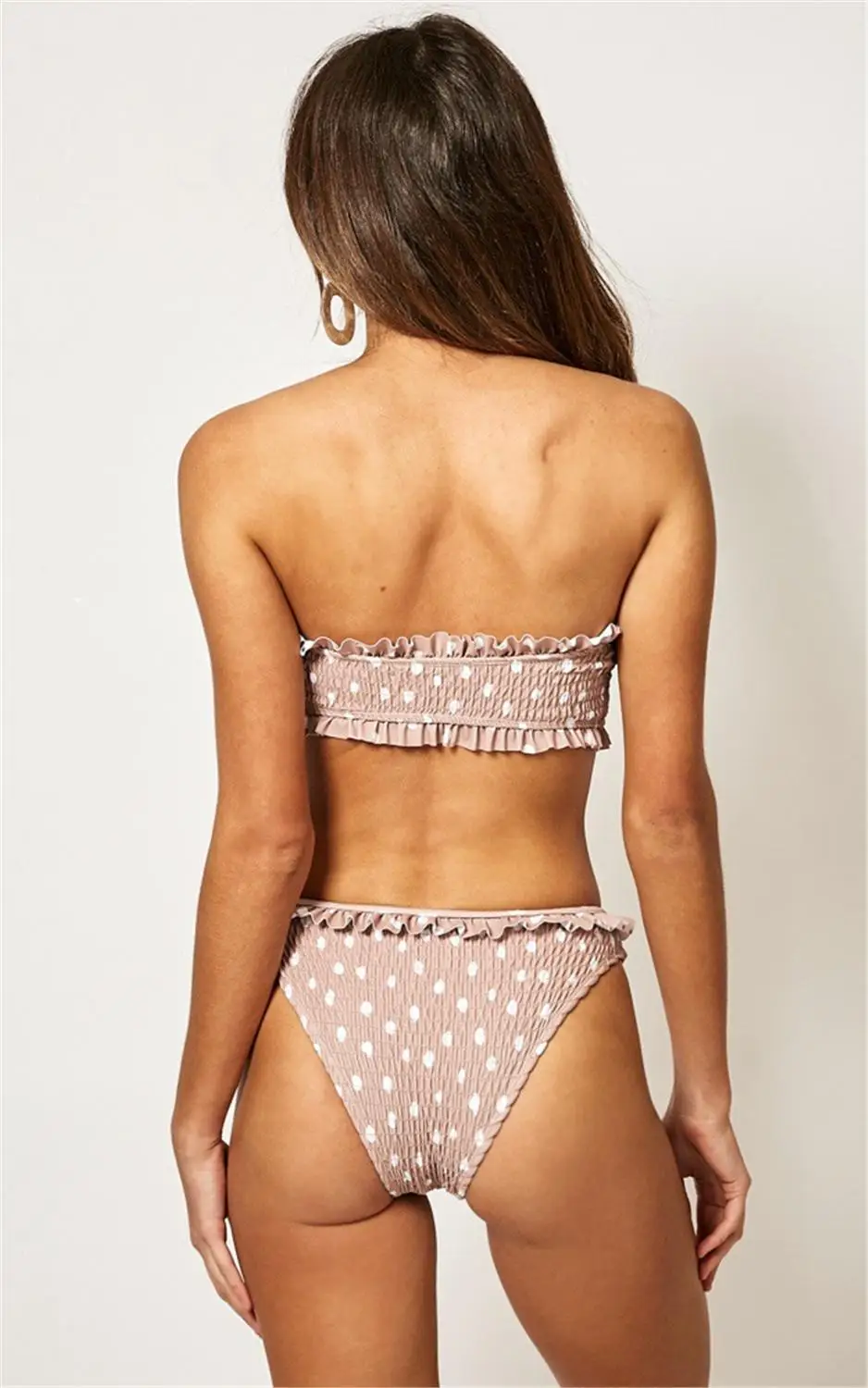 

Cikini 2020 New Women'S Fashion Pleated Print Bikini Suit Low Waist Lace One Piece Beach Push Up Brazilian Swimsuit