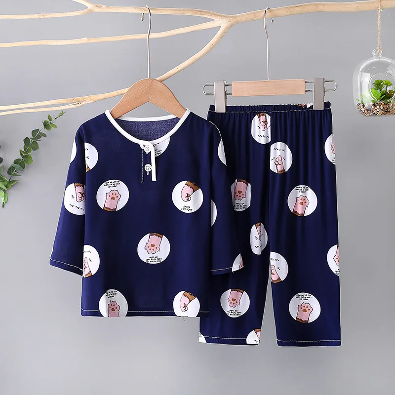 Комплект детской одежды топы + штаны одежда для сна пижамы Детская мальчиков и