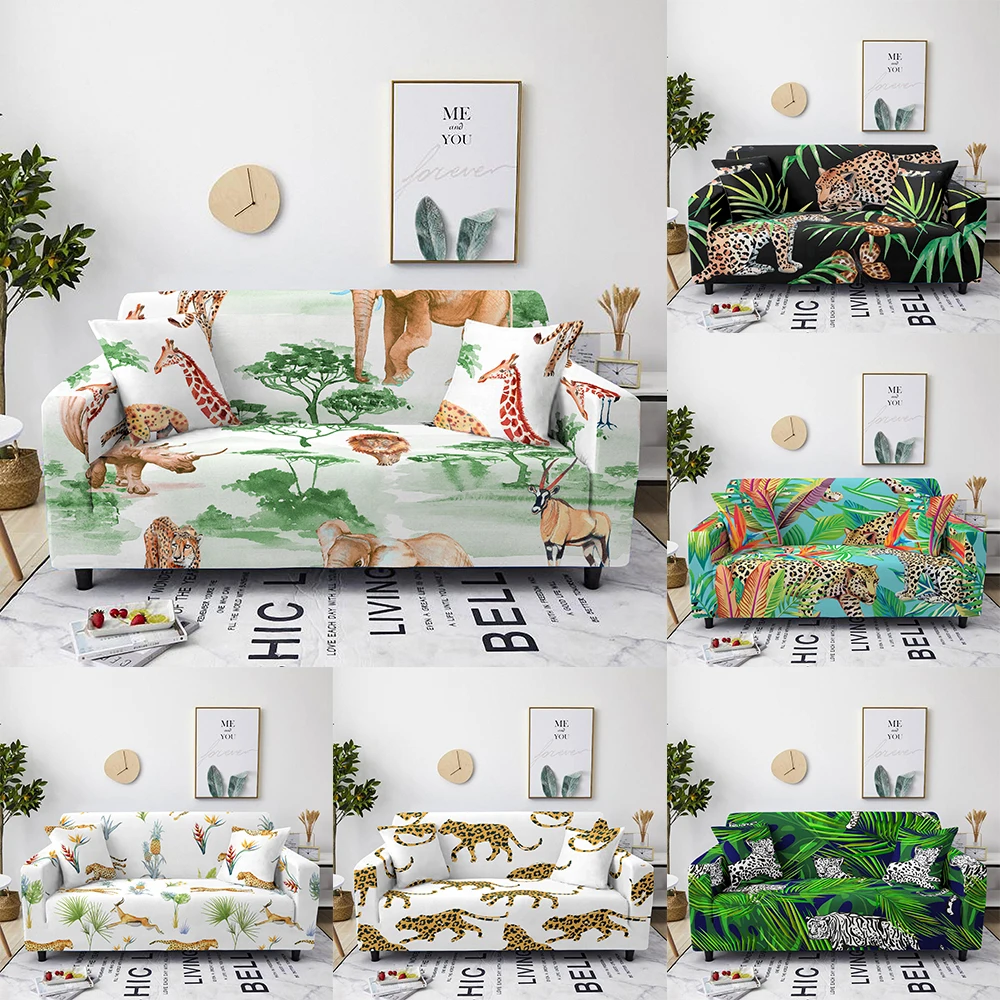 Джунгли Животные эластичные чехлы для диванов Гостиная секционные L Форма кресло