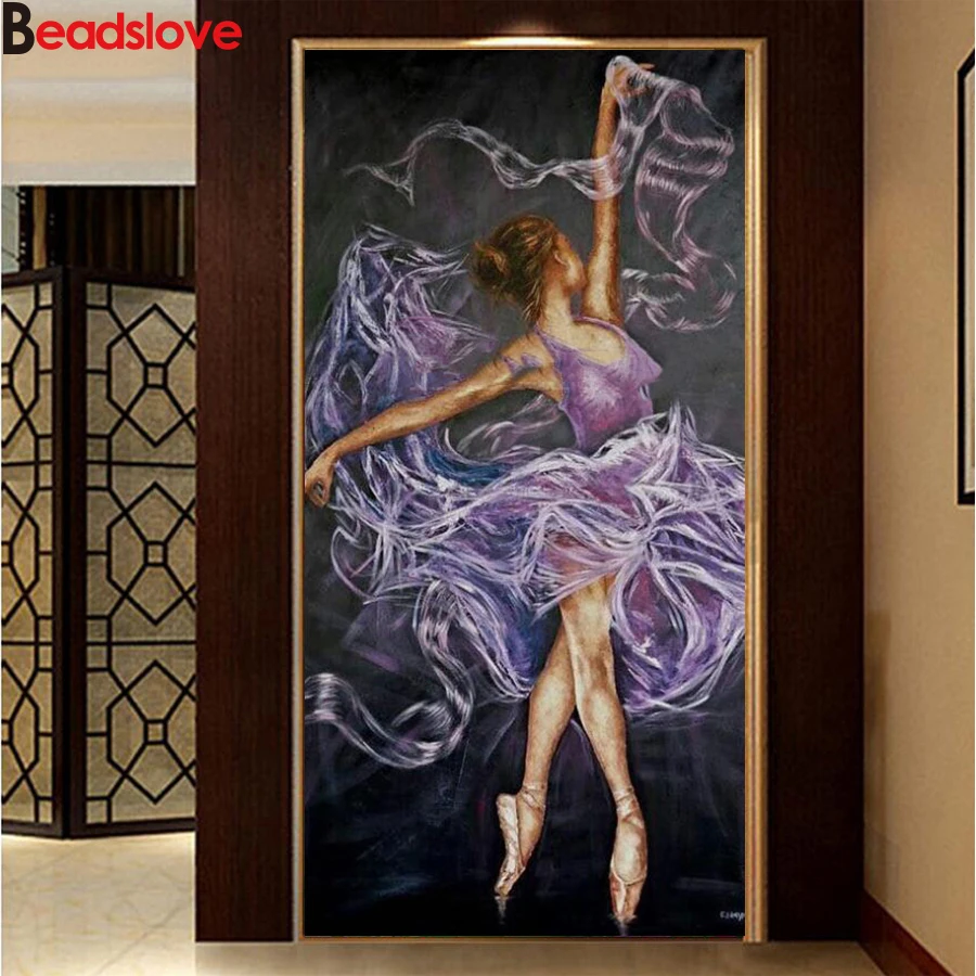 

Большая Алмазная картина «сделай сам», балерина девушка, вышивка крестиком, полностью квадратная круглая Алмазная вышивка, мозаика, соврем...