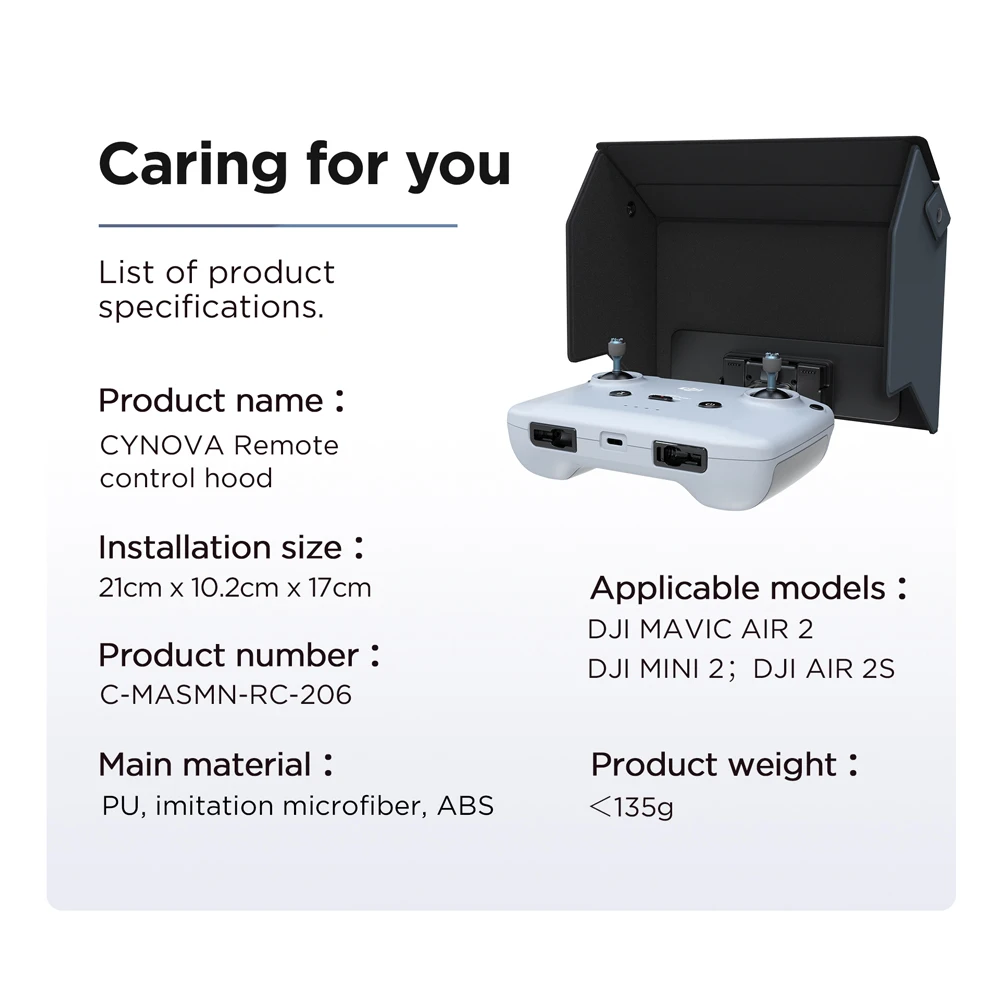 cynova for mavic air 22smini 2 remote control cover sun shade phone monitor hood for dji mavic air 2 sun hood drone accessorie free global shipping