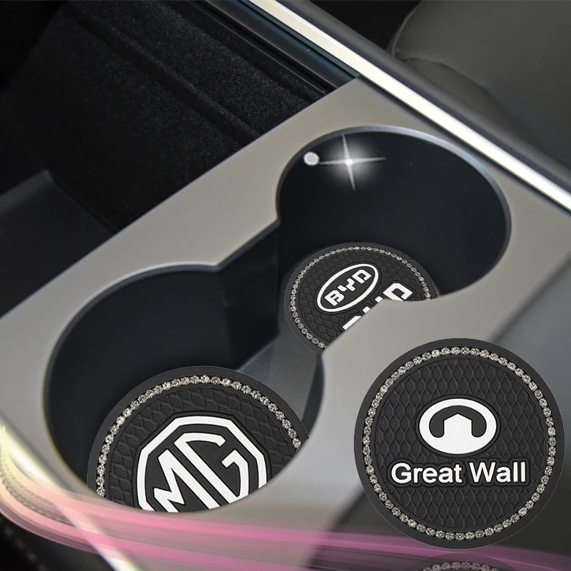 

1pcs Car Water Cup Anti-slip Mat Pad Waterproof Coaster for Tesla Model 2021 S X Y Invader 3 Bonina Cruze Hilux Car Accessories