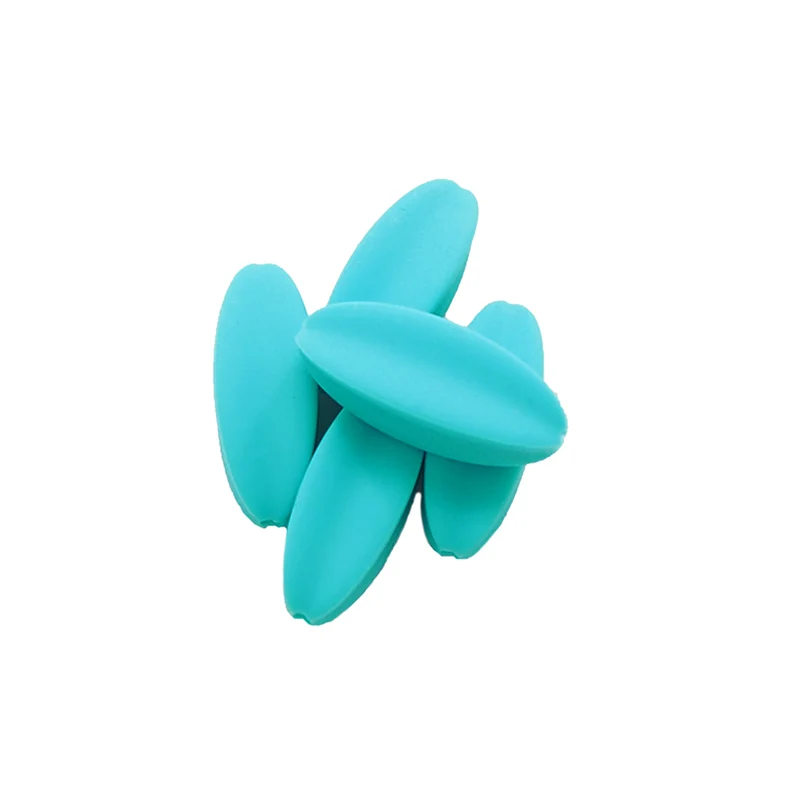 Sky Blue Ченкэй 100 шт. BPA бесплатные силиконовые Starfruit Прорезыватель для зубов бусины детская, Жевательная Прорезыватель для зубов бусины для самостоятельного изготовления новорожденных подвеска-прорезыватель, подарок для новорожденных малышей - Цвет: Sky Blue