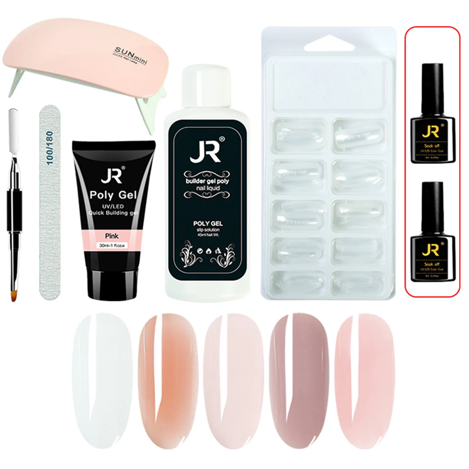 

8 шт. клей для удлинения ногтей набор 30 м удлиняющий клей, жидкость для очистки, пилка для ногтей, мини-лампа, 100 модель ногтей, 8 мл Праймер, 8 мл...