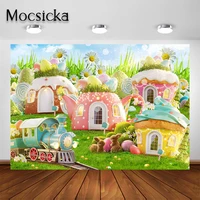mocsicka easter backdrop spring garden rabbit bunny easter party decorations background for kids photoshoot photo studio props