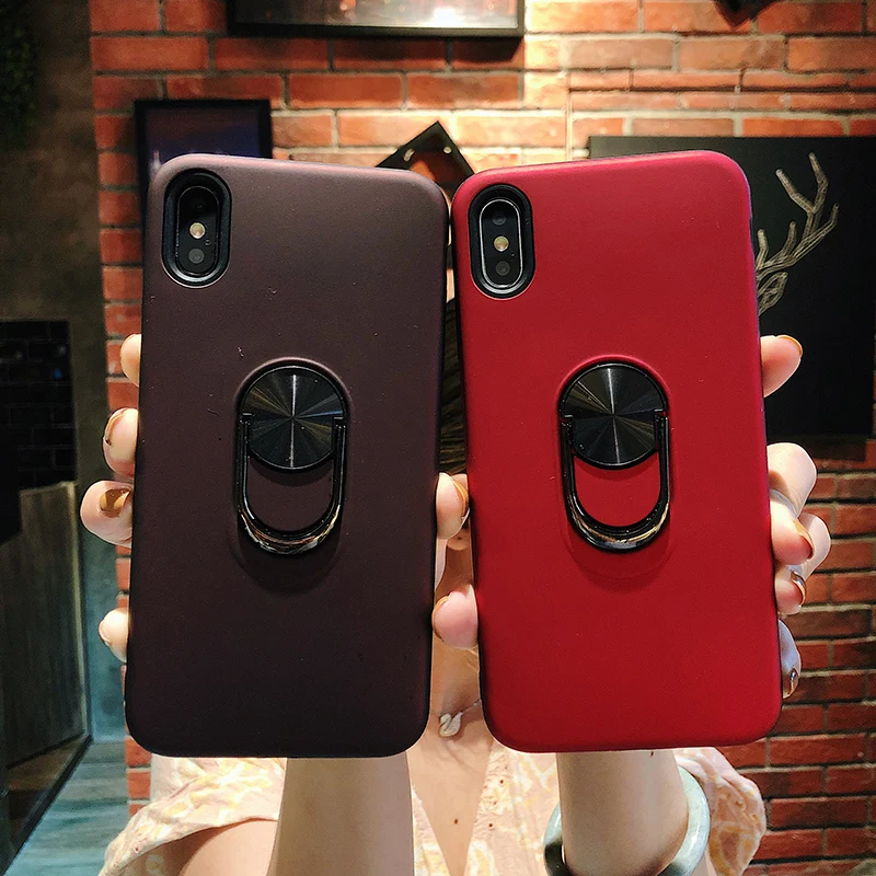 Магнитный чехол для телефона с кольцом iphone XS max XR X Силиконовый защитный 8plus 7 7Plus 6 6S
