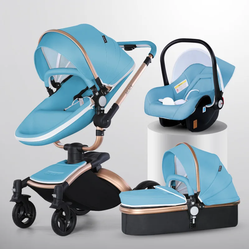 

Детская коляска 3 в 1 AGAPE, с сиденьем для автомобиля и коляской, роскошная, для новорожденных, набор в коляску