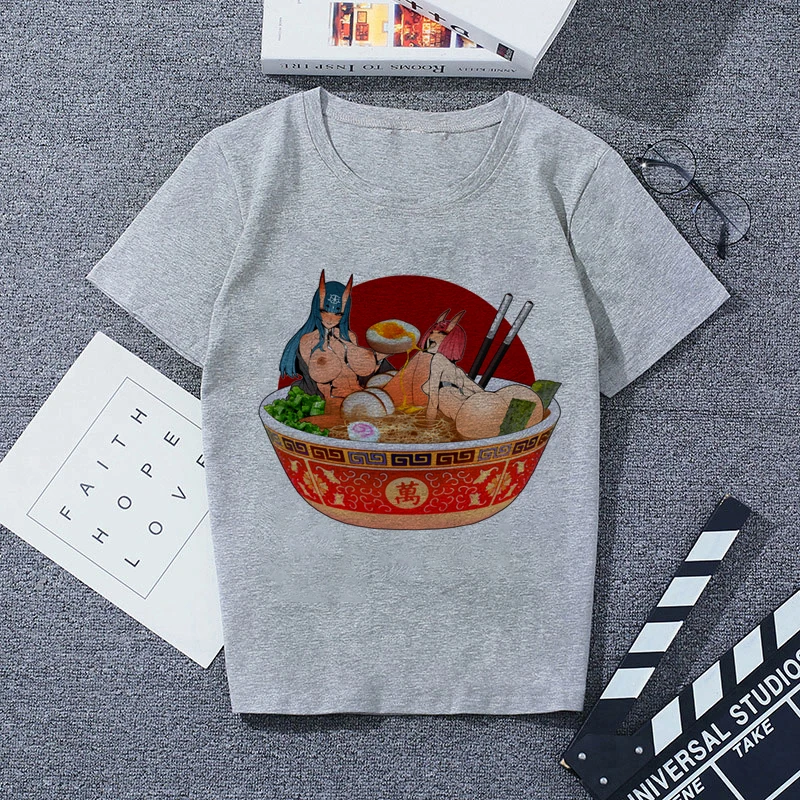 6081300 Футболка с принтом серая Повседневная Уличная мода футболки |