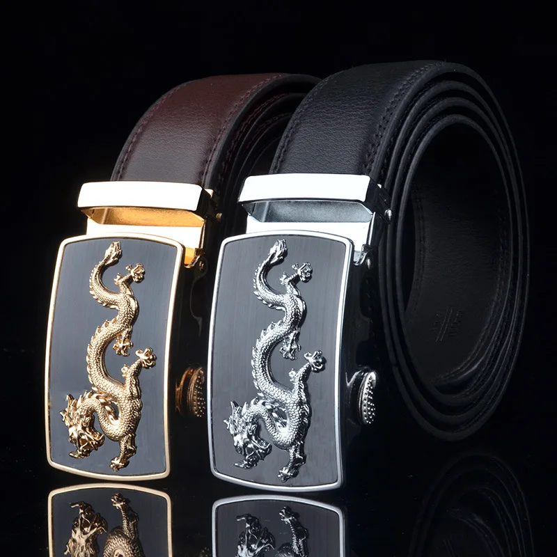 New Hot Selling Men Belt Fashion Alloy Automatic Buckle Belt Business Affairs Casual Decoration Men's Belts Luxury Brand leather