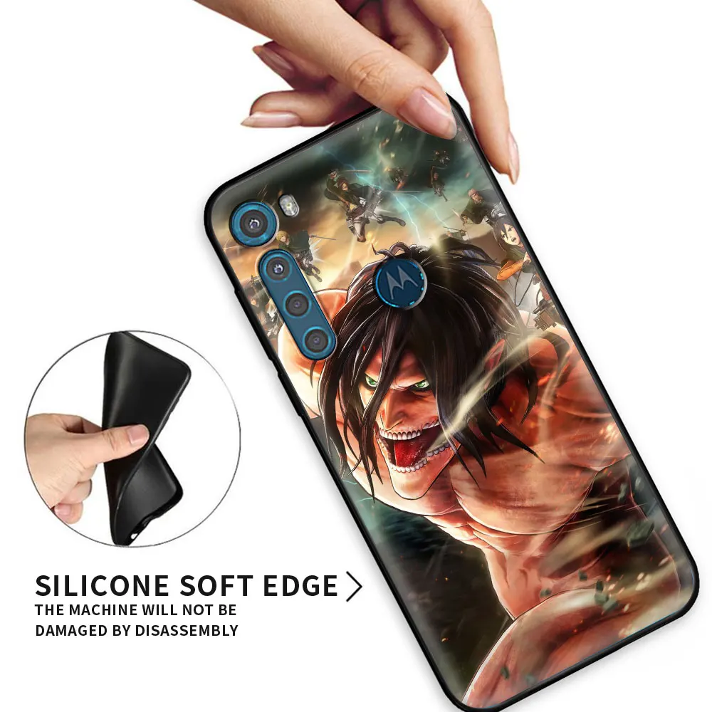 

Cover For MOTOROLA One Fusion Edge ES6 Attack On Titan 4 Soft Cover for Motorola G G30 G10 G9 G8 Plus Play Power