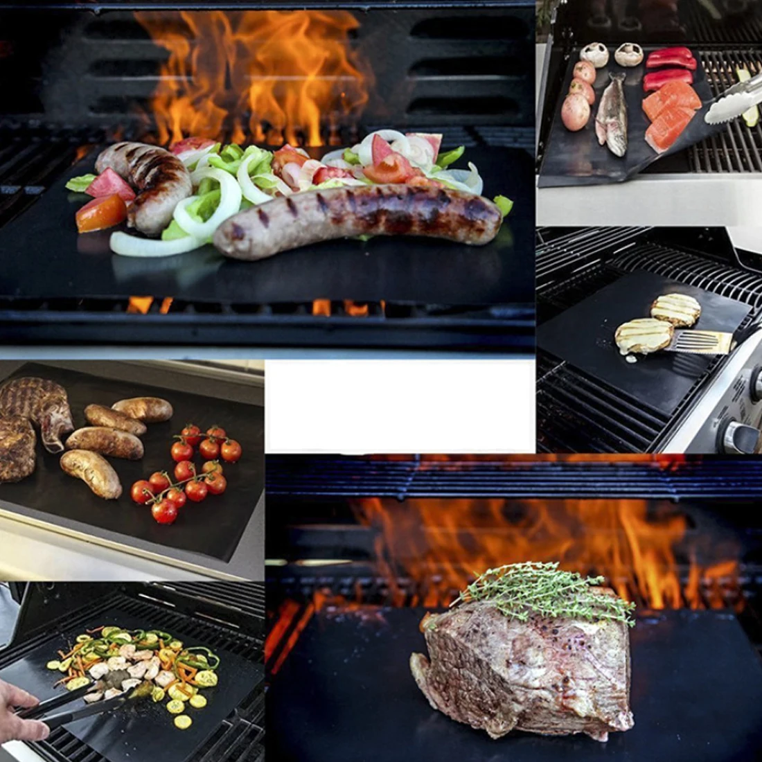 2/4/5 шт многоразовые антипригарные барбекю Гриль коврик 40*33 см для выпечки готовки