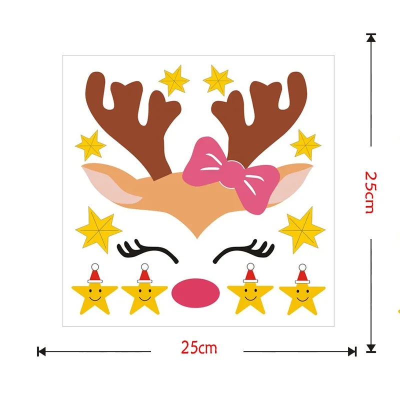 

DIY New Year Christmas Deer Stickers Fridge Car Living Room Xmas Elk Decals Window Showcase Glass Decorative Poster Sticker