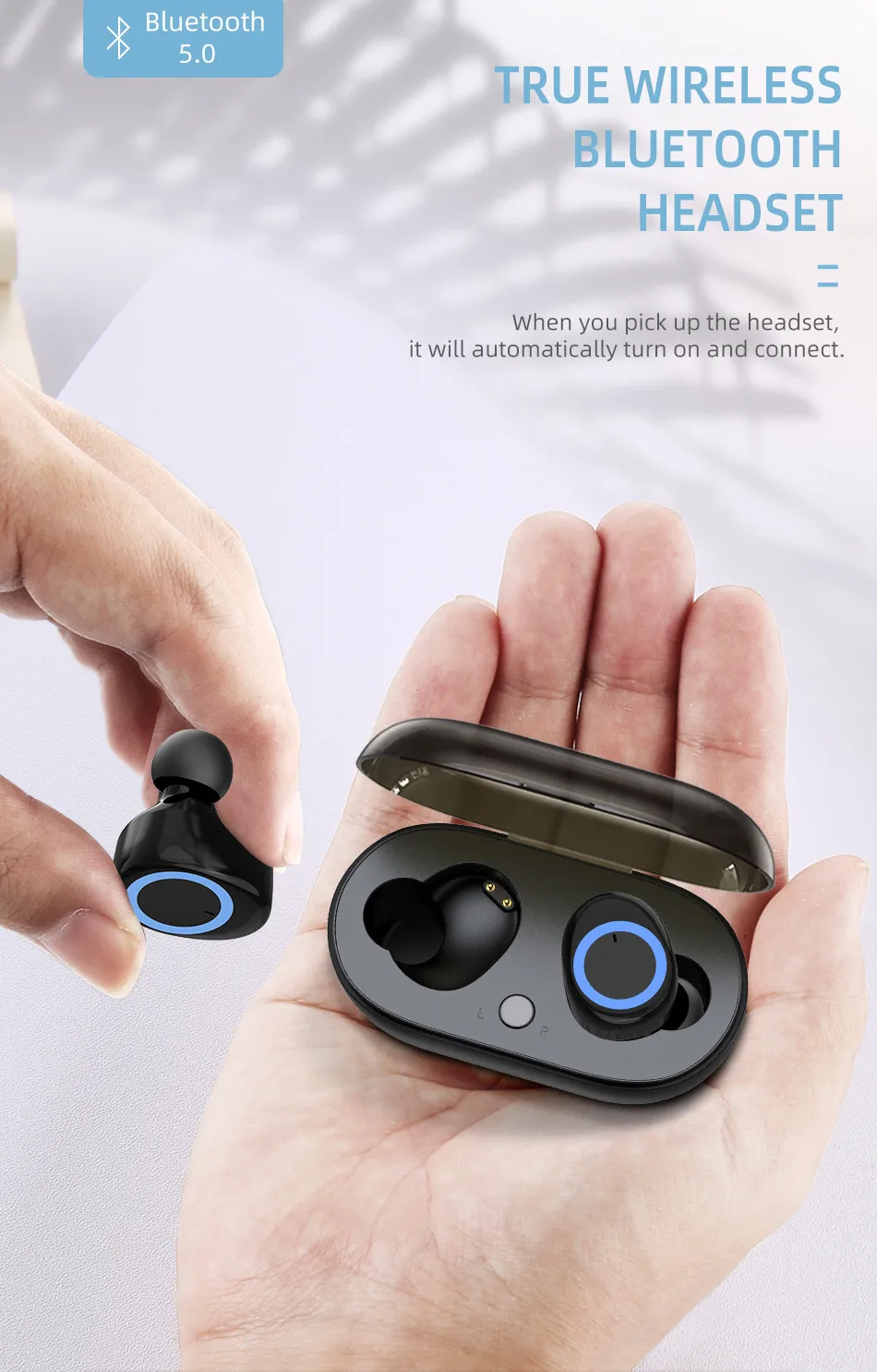 TWS 5,0 Bluetooth наушники 3D стерео беспроводные наушники HiFi Звук без задержки с микрофоном и зарядной коробкой для всех телефонов