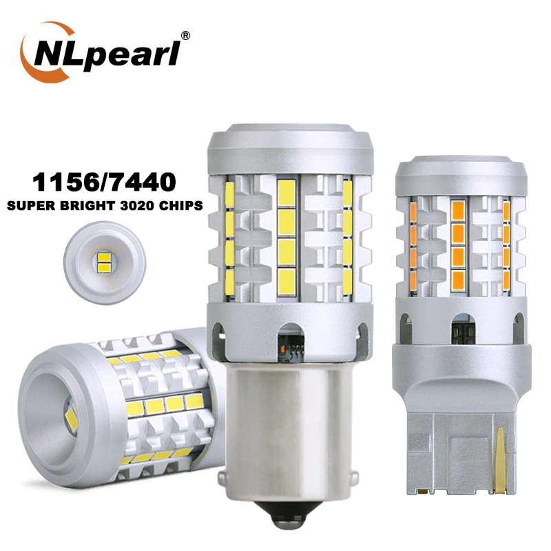 

NLpearl 2X Signal Lamp T20 W21W LED Canbus 3020SMD No Hyper Flash P21w Led 1156 Ba15s Car Turn Signal Light Auto Bulb 12V-24V