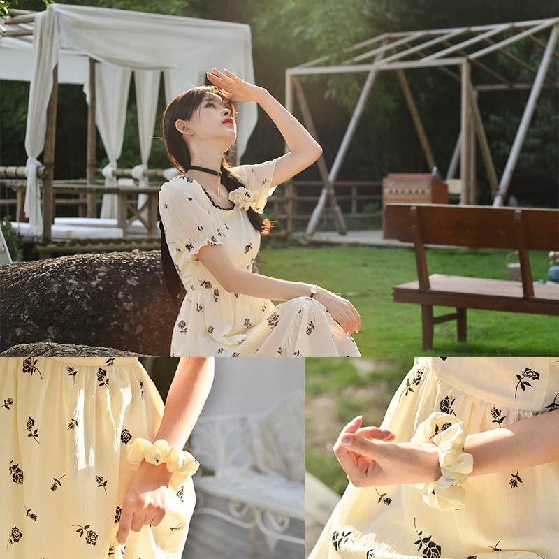 

Floral Print Short Sleeve Dresses Dress For Women 2020 Summer Beach Boho Style