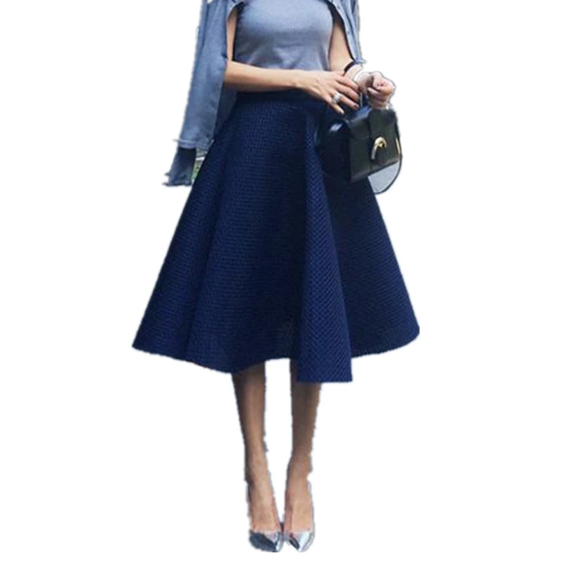 Женская винтажная юбка трапециевидной формы Тонкая ажурная с высокой талией в