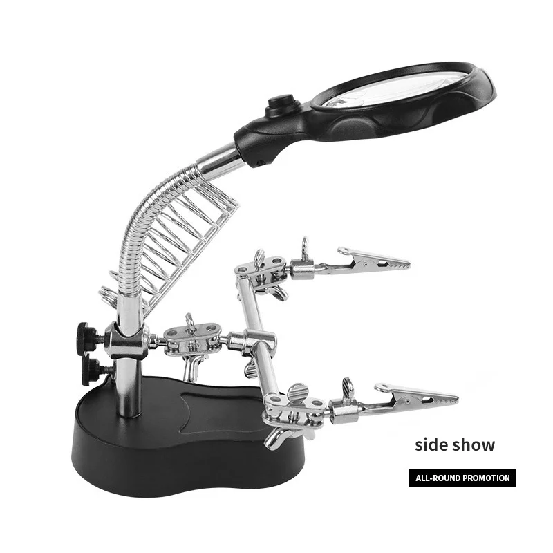 Настольное увеличительное Стекло 360 Вращение светодиодный паяльник Стенд Len лупа