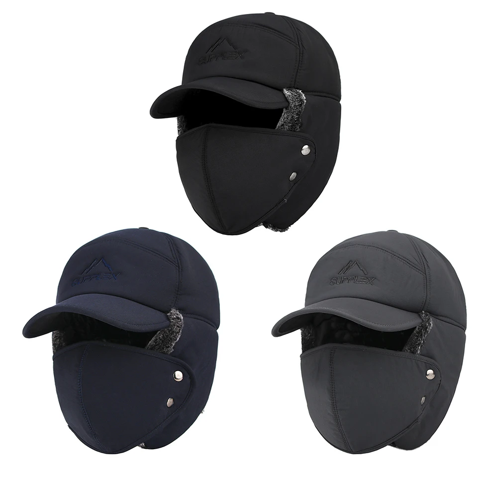 

Trend Winter Thermal Bomber Hats Men Women Fashion Ear Protection Windproof Warm Earflap Cap Outdoor Cycling Headwear
