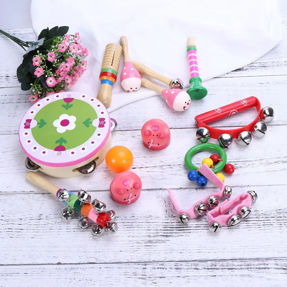 

13pcs Kids Musical Instruments Percussion Rhythm Band Set Preschool Educational Musical Toys (Assorted Boy Style)