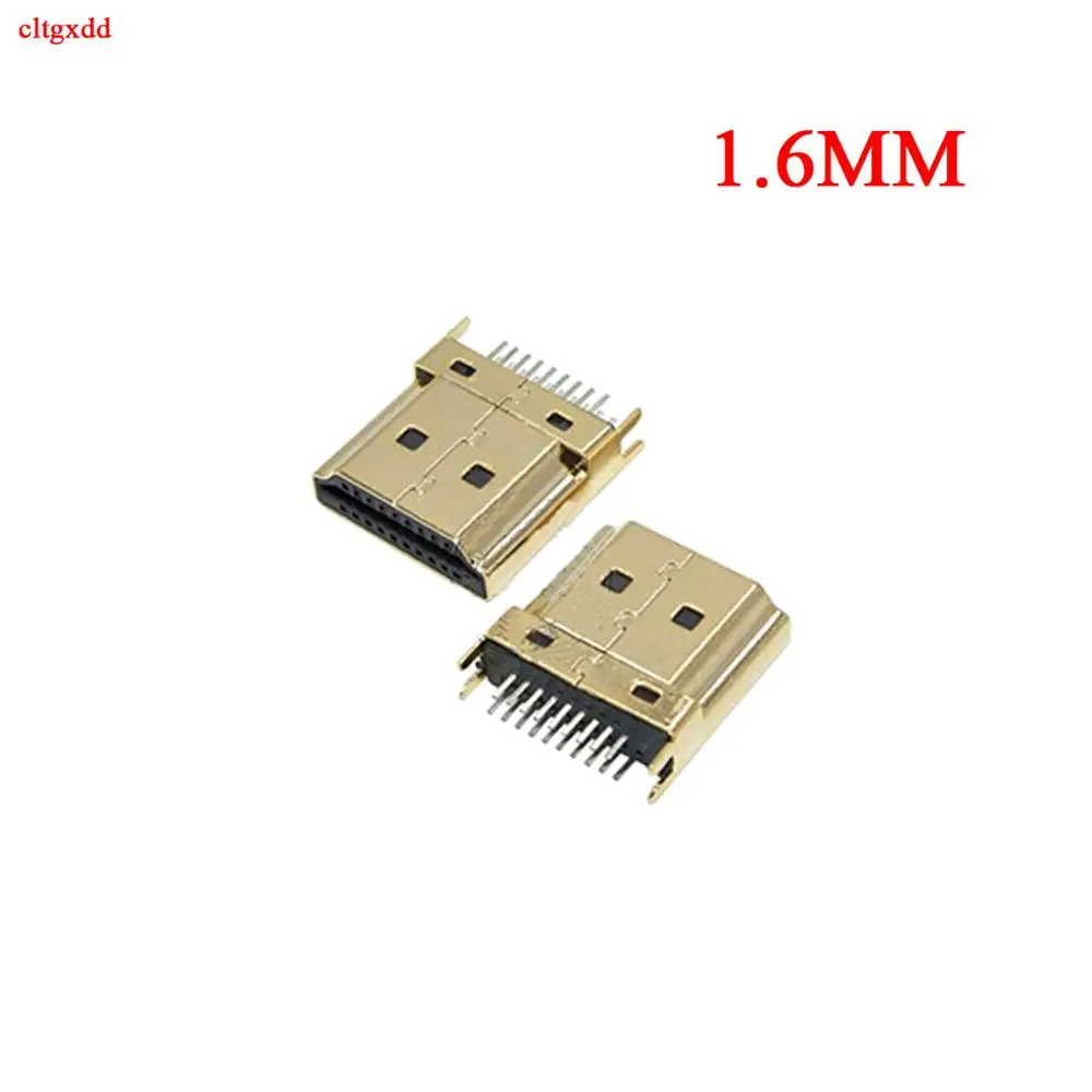 

10PCS HDMI-compatible Male Jack/plug connector 19PIN 19P 1.6MM 180 Degree Gold-Plated hd 19 PIN