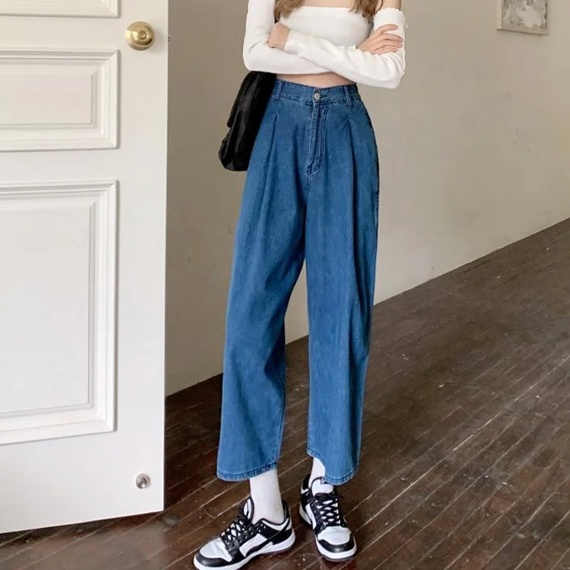 

High Waist Jeans Women's Spring And Autumn 2021 New Slim And Versatile Loose Straight Pants