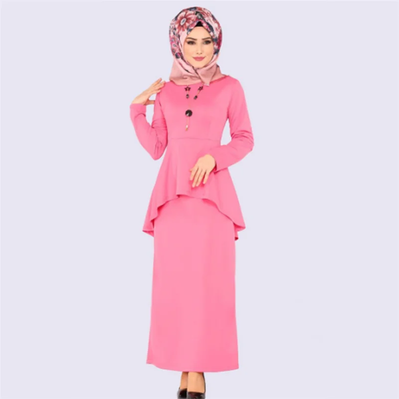 Арабские Дубай мусульманских двойные штаны с фальш-вставкой платья абайя