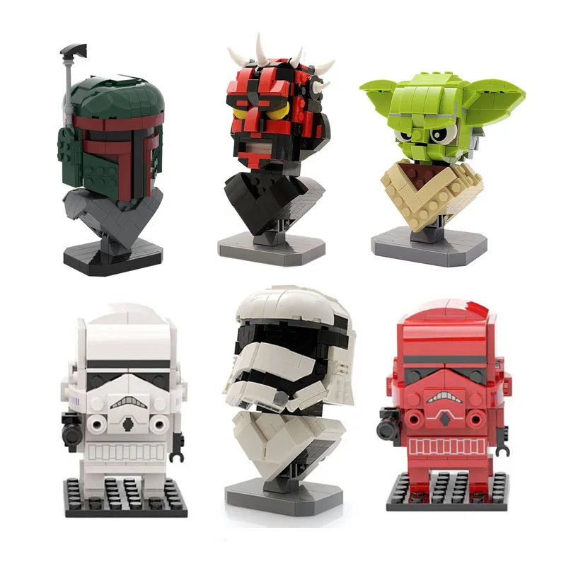 

Star Plan The First Order Stormtrooper, Boba Fett, Dark Spiked Sith, Yoda Bust MOC Building Blocks Bricks Model DIY Toys Gifts