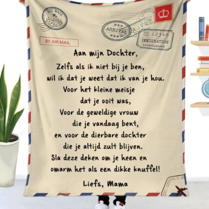 

Blanket Envelope for Daughter To Keep Warm In Autumn and Winter Sofa Blanket Positive Energy Love Gift Air Conditioning Blanket