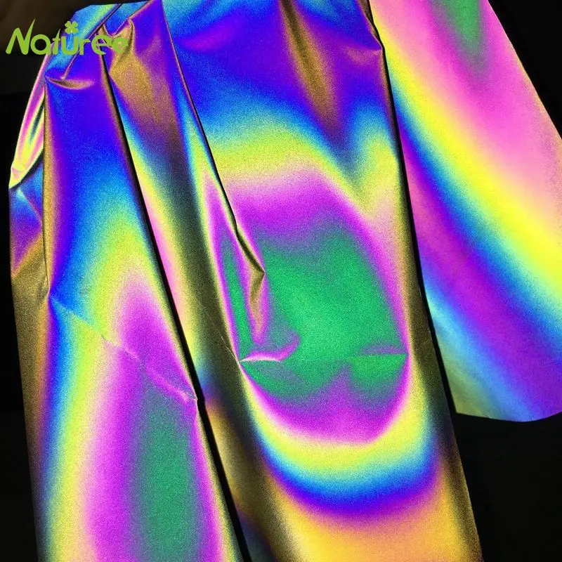 Светоотражающая ткань 50 см * 140 материал для шитья яркая светоотражающая с