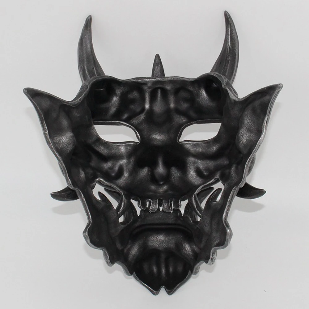 

K Game Half Face Airsoft Mask Halloween Costume Cosplay Evil Demon Kabuki Samurai Hannya Oni Prajna Resin M