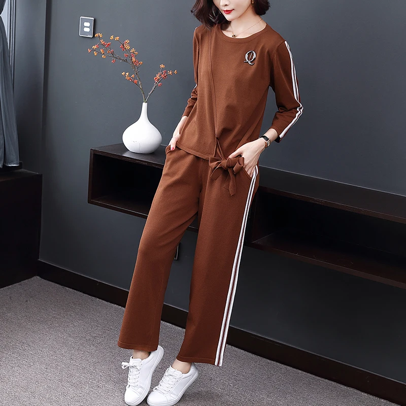 Женский комплект из двух предметов женский спортивный костюм одежда 2019