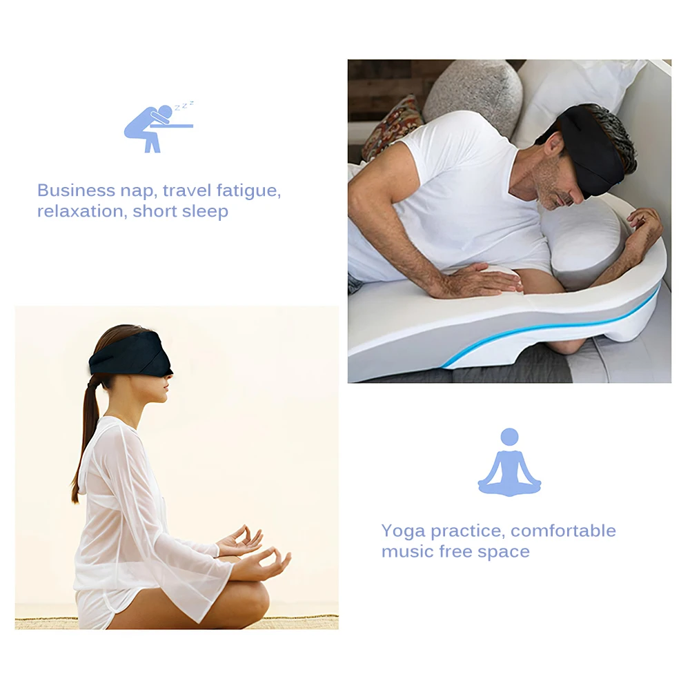 

Bluetooth 5.0 3D Sleep Eye Mask Bluetooth Sleeping 2020 Sleeping Eye Mask Headband For Home Hotel USB Charging Sleep Headphones