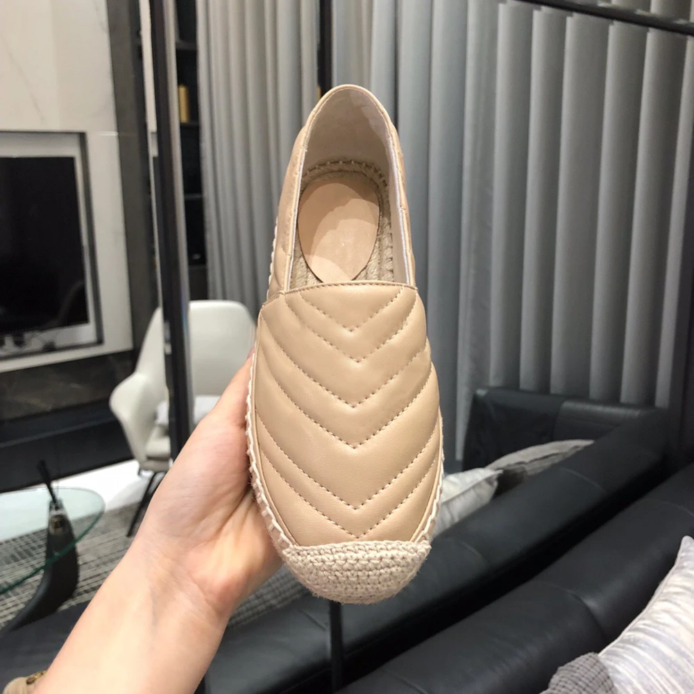 

Prowow New Women Espadrilles Shoes Flat Genuine Leather Shoes Woman Casual Loafers Top Quality Spring Autumn Big Size