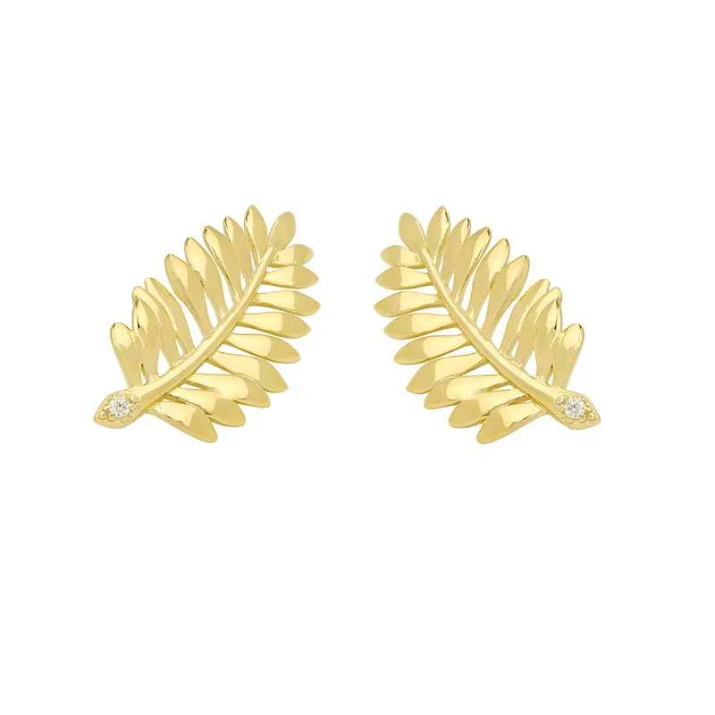 

Fashion Simple Metal Earrings Tropical Golden Palm Leaf Ear Hook Leaf Cute Earrings Brincos Zk40