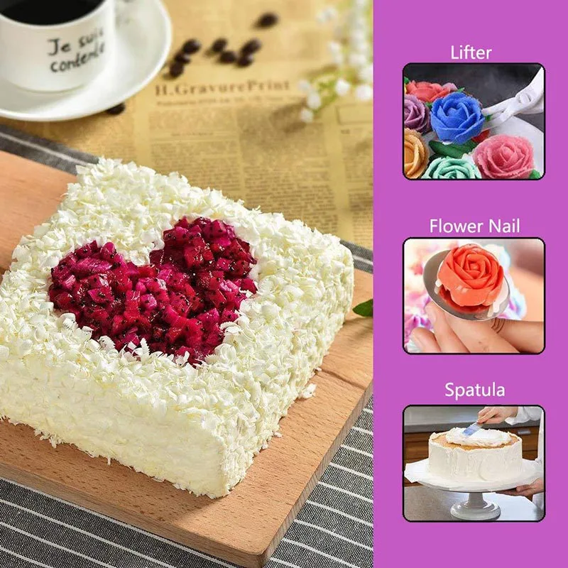 

205pcs/set Cake Turntable Sets Multifunction Cake Decorating Kit Pastry Bags Fondant Tool Cream Nozzles Kitchen Baking Tools