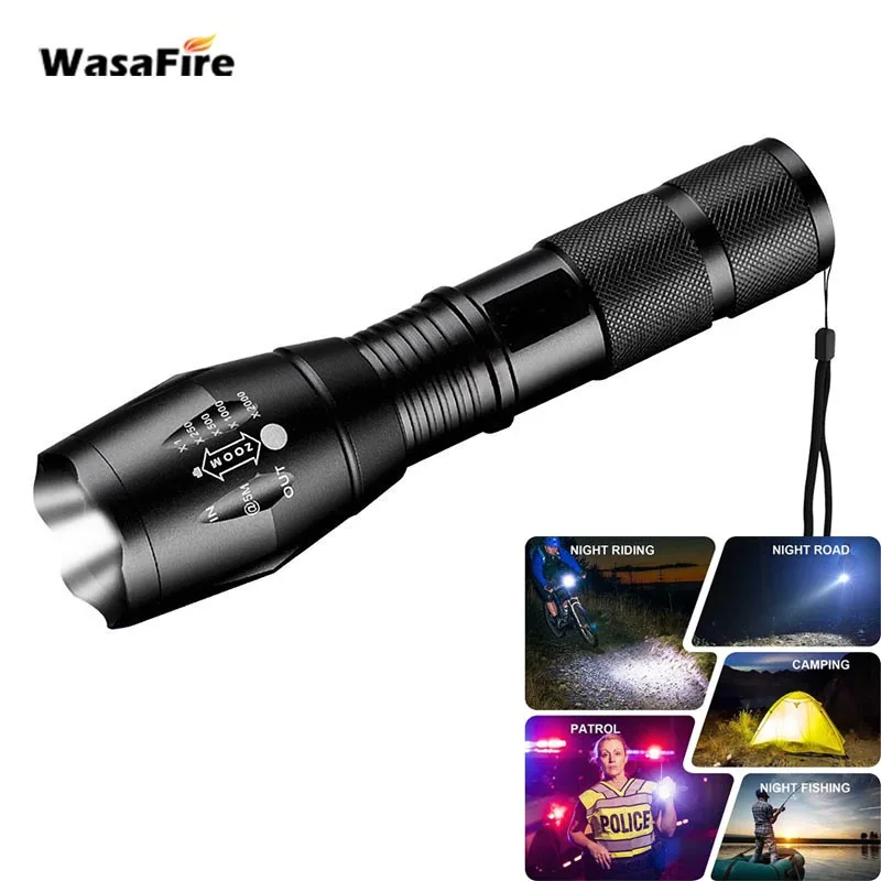 Масштабируемый флэш светильник фонарь T6 светодиодный ультра яркий для