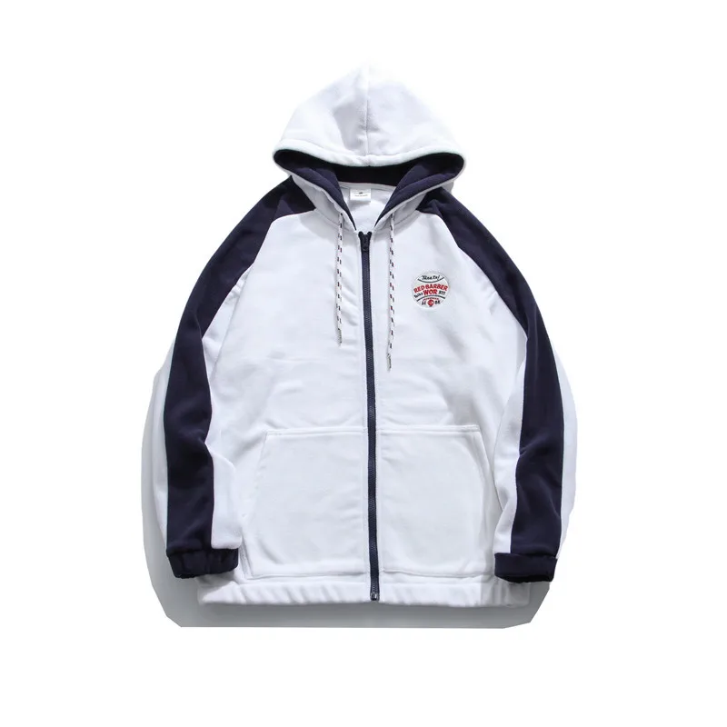 

Henry fleece casual baseball uniform college couple autumn Korean Hooded Sweater zipper coat