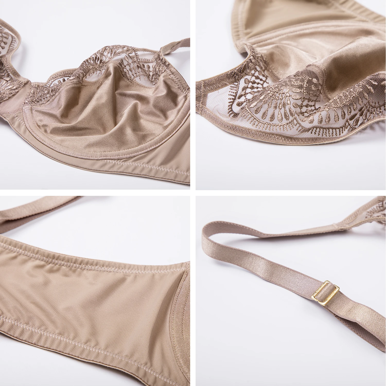 

Women's Sheer Lace Bra Sexy Plus Size Unlined Underwire Full Coverage Floral