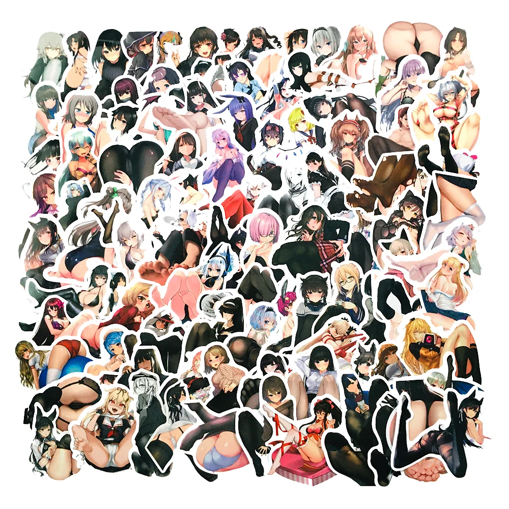 100 шт. хентай аниме сексуальные девушки наклейки красивые ноги взрослые