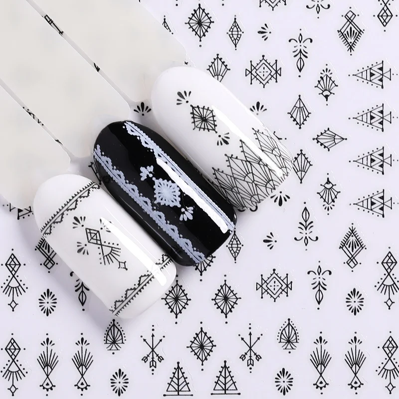 1 лист 3D стикер для ногтей спортивный стиль джинсовая серия кружева смешанный