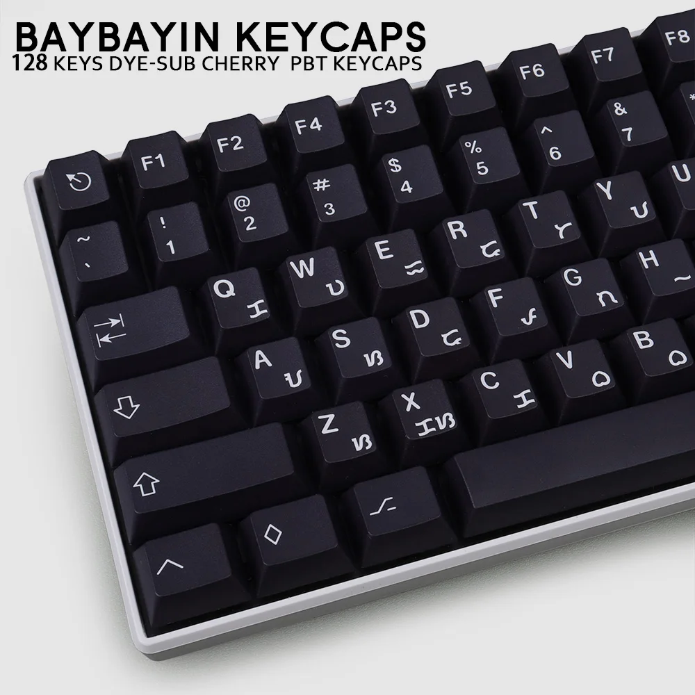 

128 Keys PBT Baybayin Keycap Cherry Profile DYE-SUB Keycaps For Cherry MX Switch Mechanical Keyboard