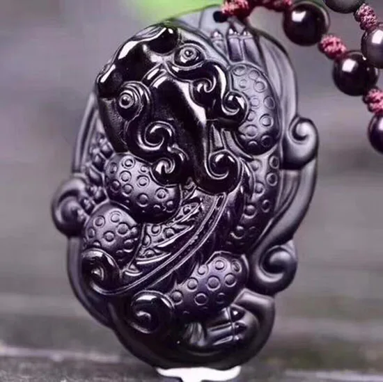 Ювелирные украшения уникальный натуральный Золотой обсидиан черный нефрит